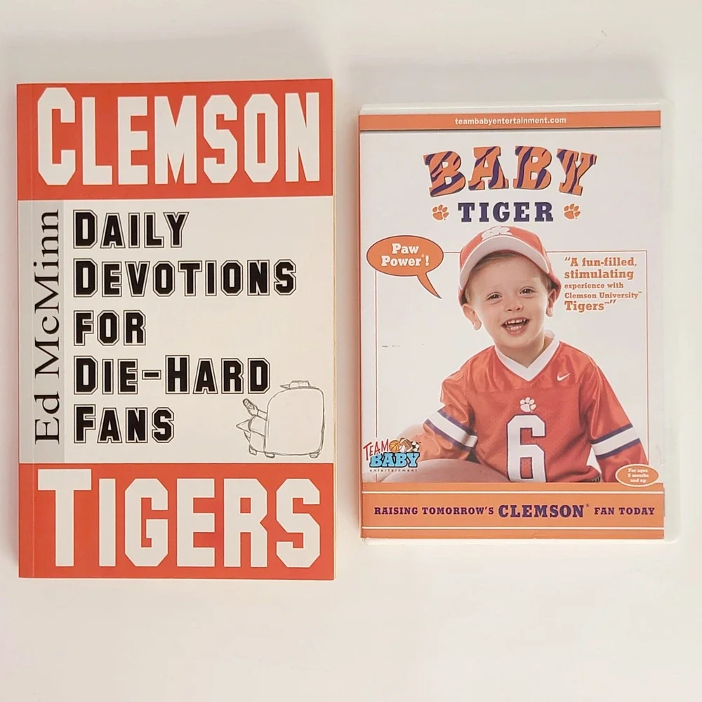 VALUE BUNDLE Clemson Tigers Fans Daily Devotions‎ Book & Baby Tiger DVD Tailgate